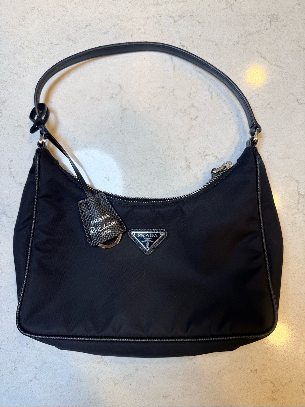 Prada Re-Edition 2005 Black Re-Nylon Mini Bag with Saffiano Leather Trim